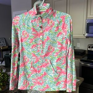 RARE PRINT Lilly Pulitzer Lobstah Roll Lobster Popover EEUC Small XXS Pullover